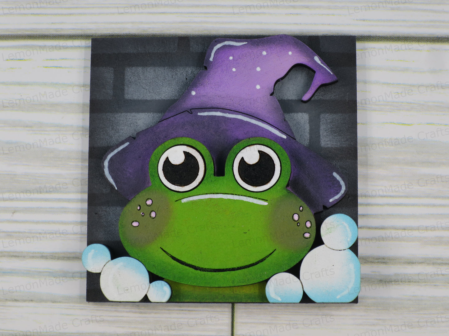 Interchangeable Mini Tile: Frog Witch Halloween