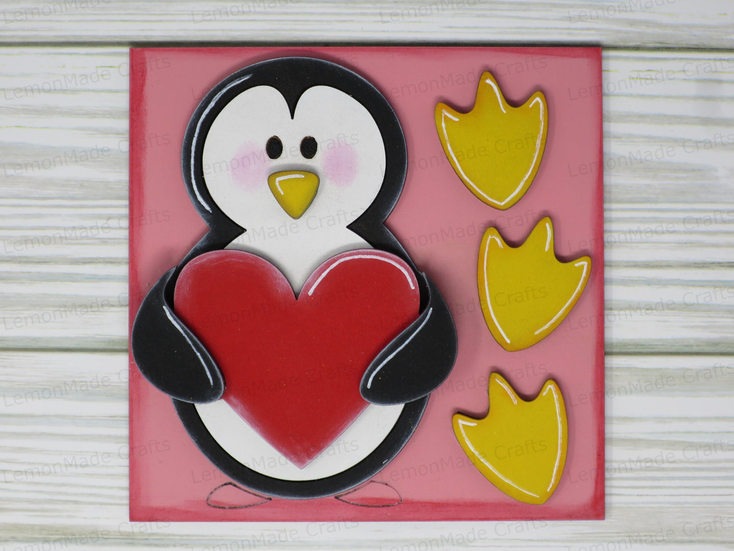 Interchangeable Tile: Penguin Valentine