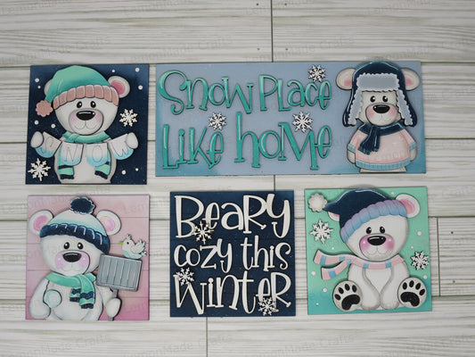 Interchangeable Tile: Bear Cute Winter