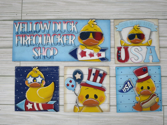 Interchangeable Tile: Duck Fourth of July