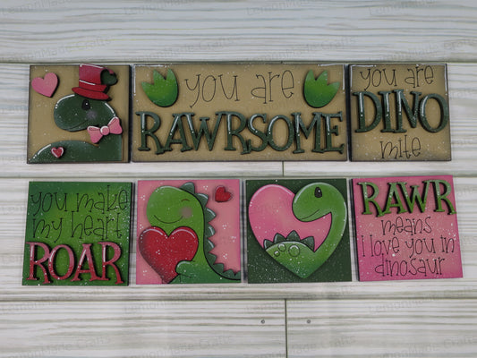 Interchangeable Mini Tile: Dinosaur Valentines