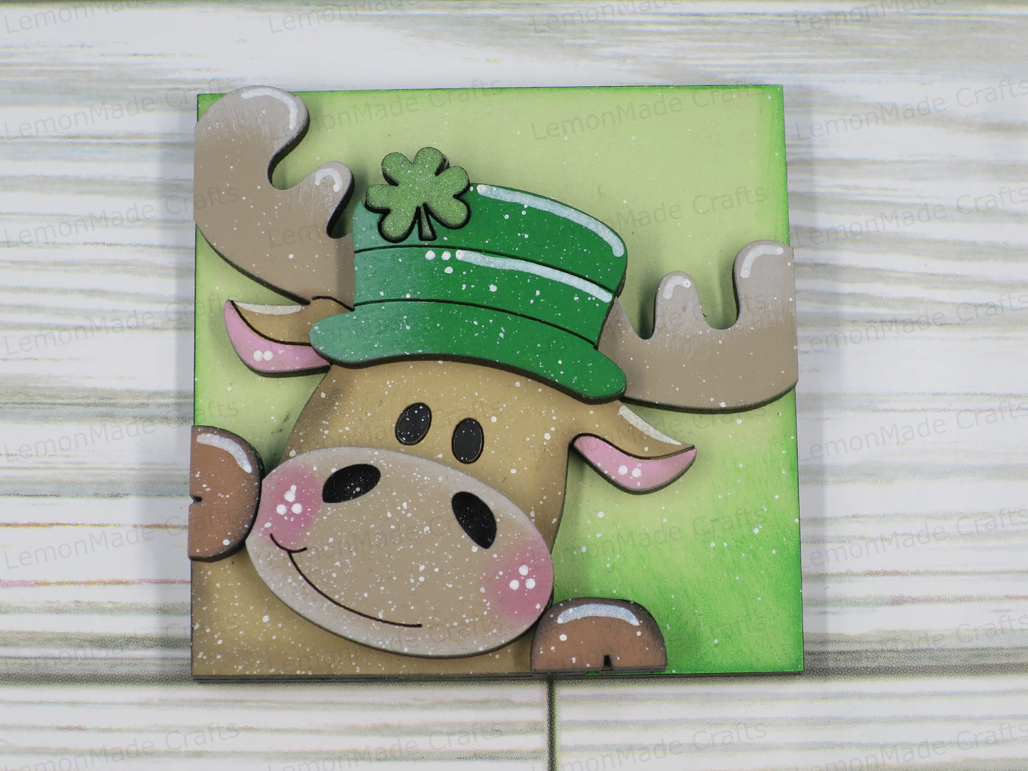 Interchangeable Mini Tile: Moose St.Patrick's Day