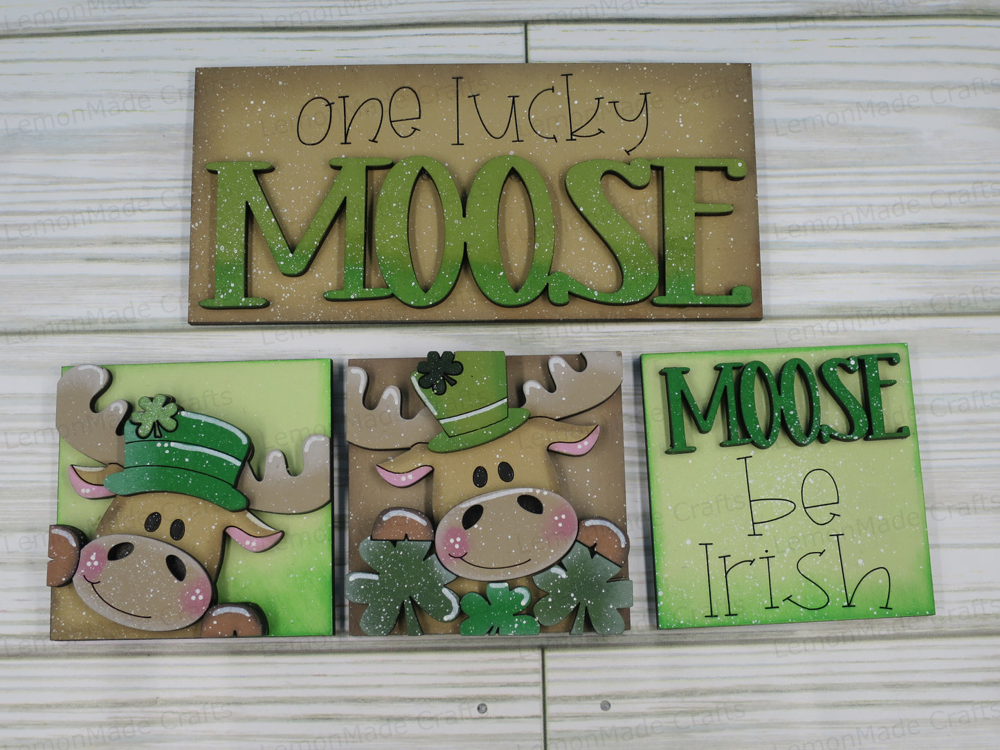 Interchangeable Mini Tile: Moose St.Patrick's Day
