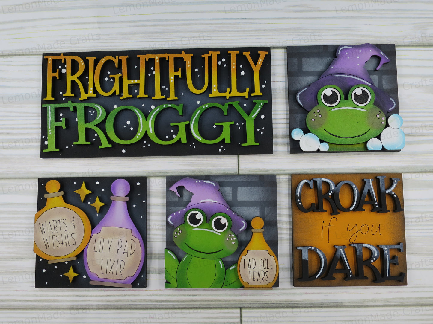 Interchangeable Mini Tile: Frog Witch Halloween