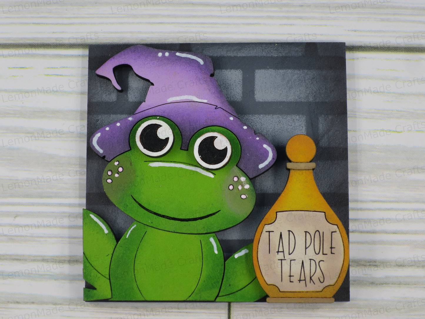 Interchangeable Mini Tile: Frog Witch Halloween