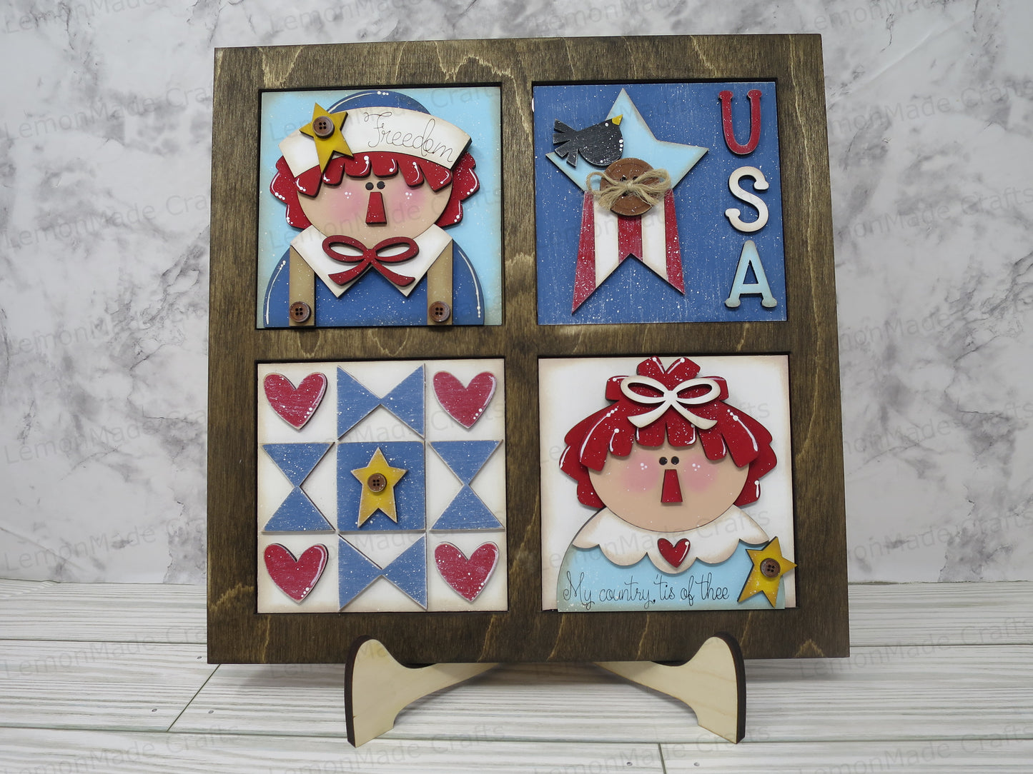 Interchangeable Tile: Americana Raggedy Ann & Andy
