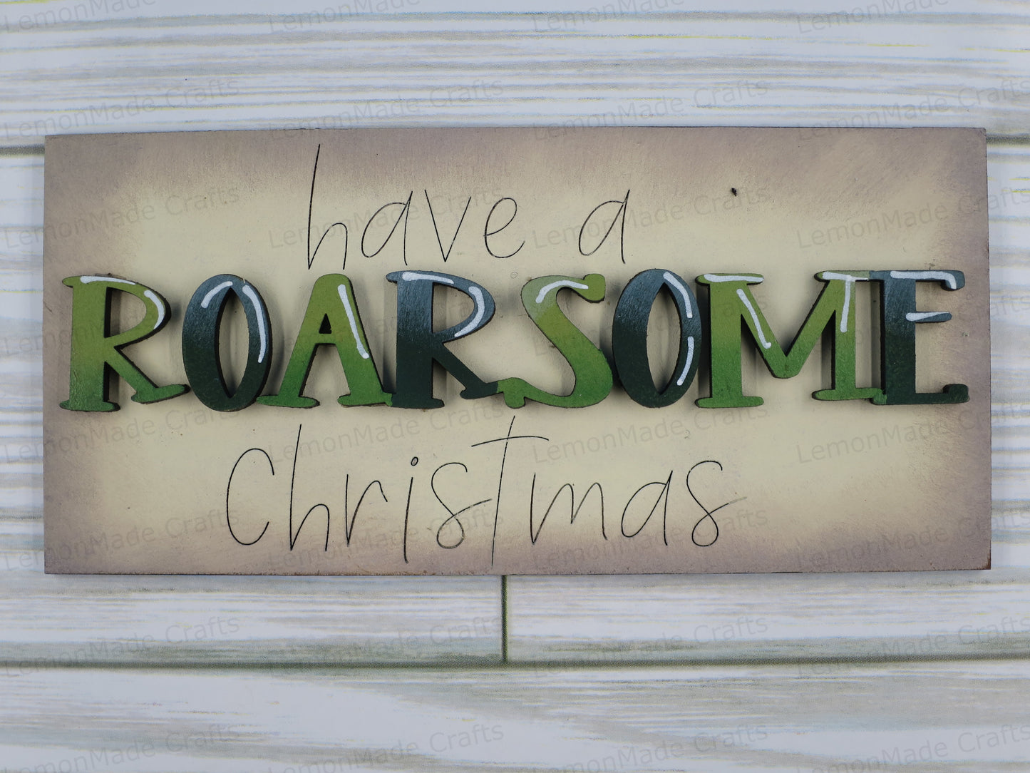 Interchangeable Mini Tile: Christmas Dinosaur