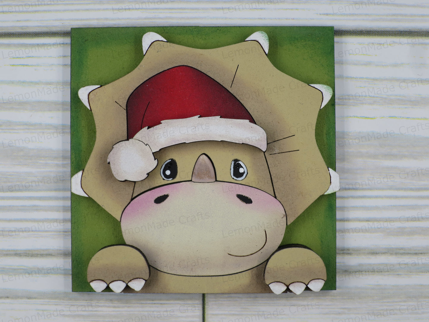 Interchangeable Mini Tile: Christmas Dinosaur