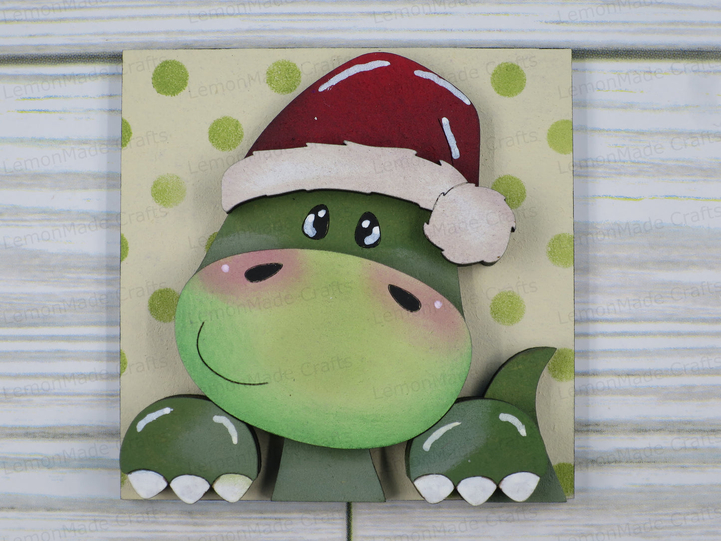 Interchangeable Mini Tile: Christmas Dinosaur