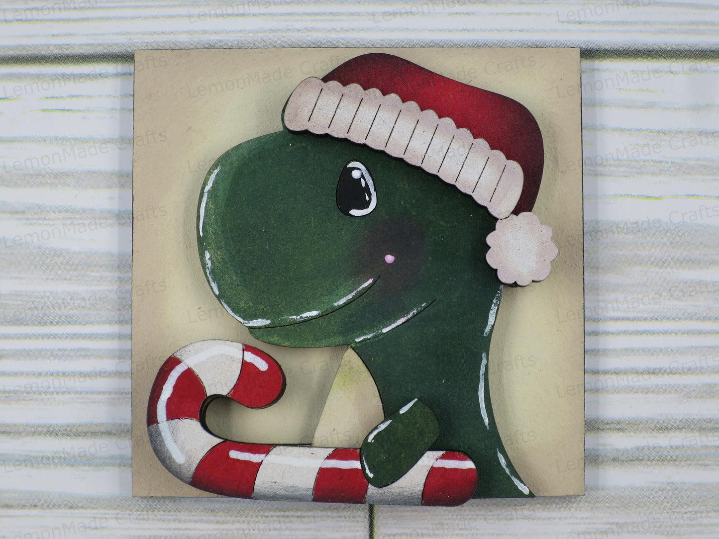 Interchangeable Mini Tile: Christmas Dinosaur