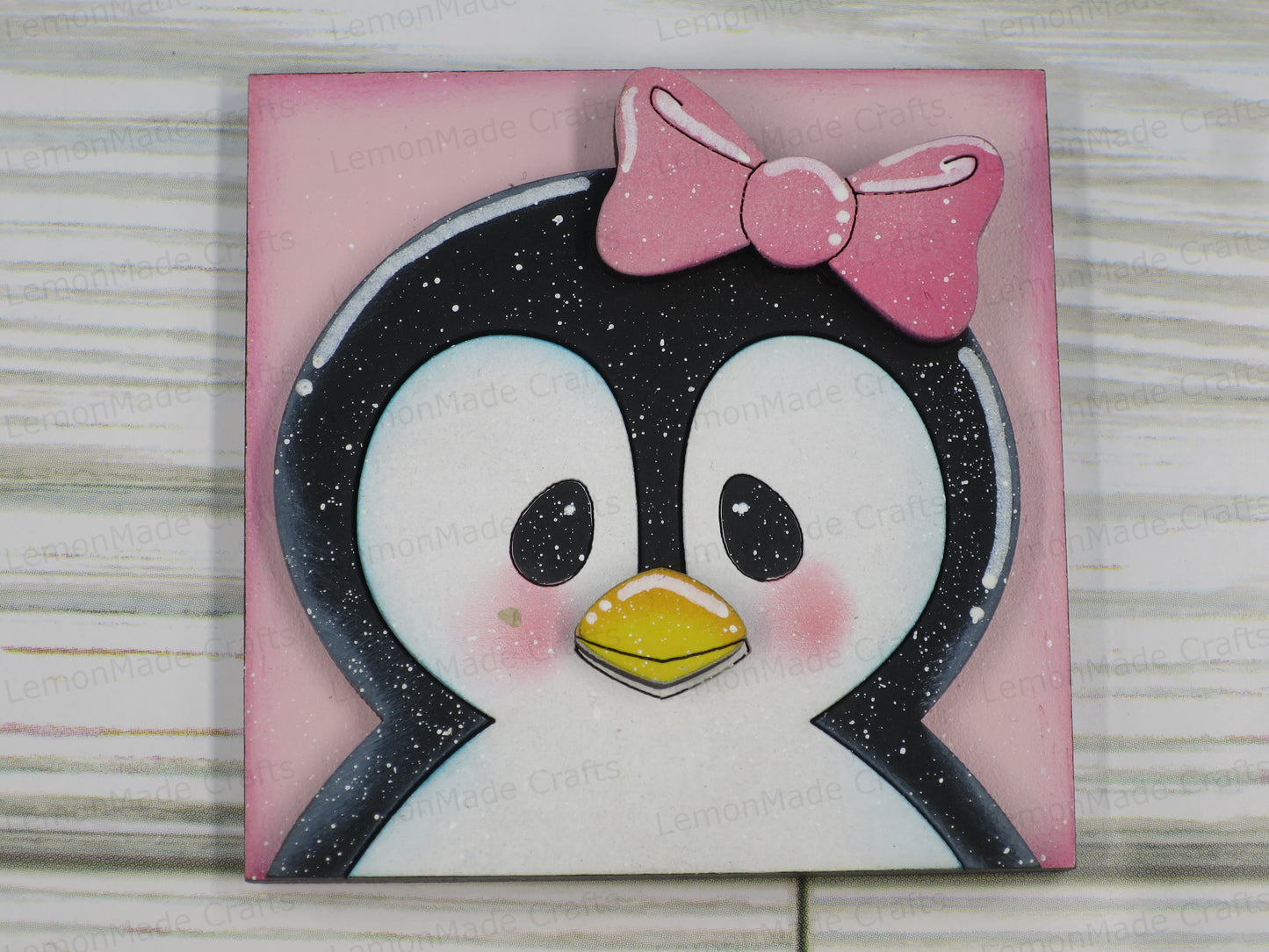 Interchangeable Mini Tile: Penguin Valentine Love