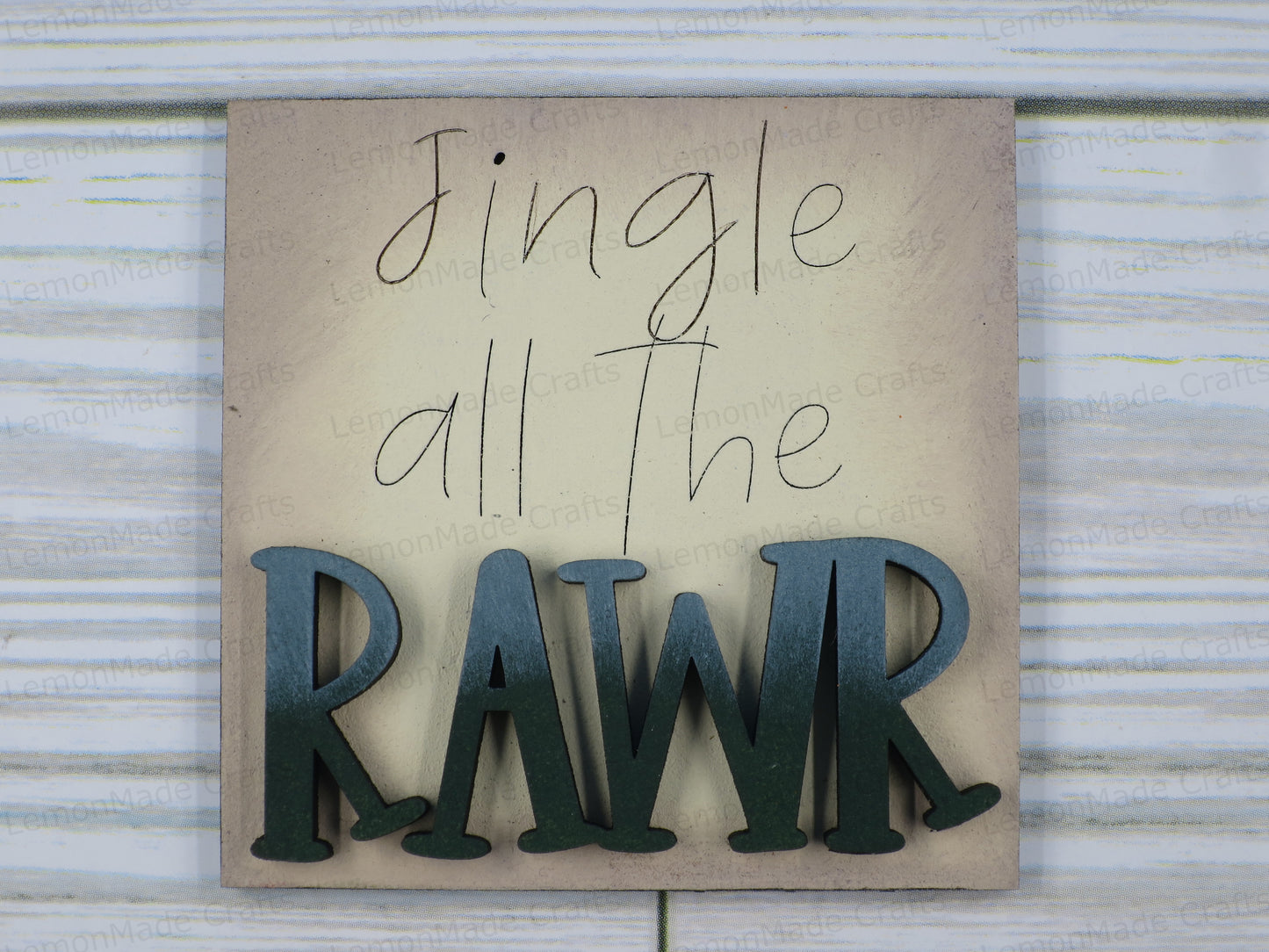 Interchangeable Mini Tile: Christmas Dinosaur