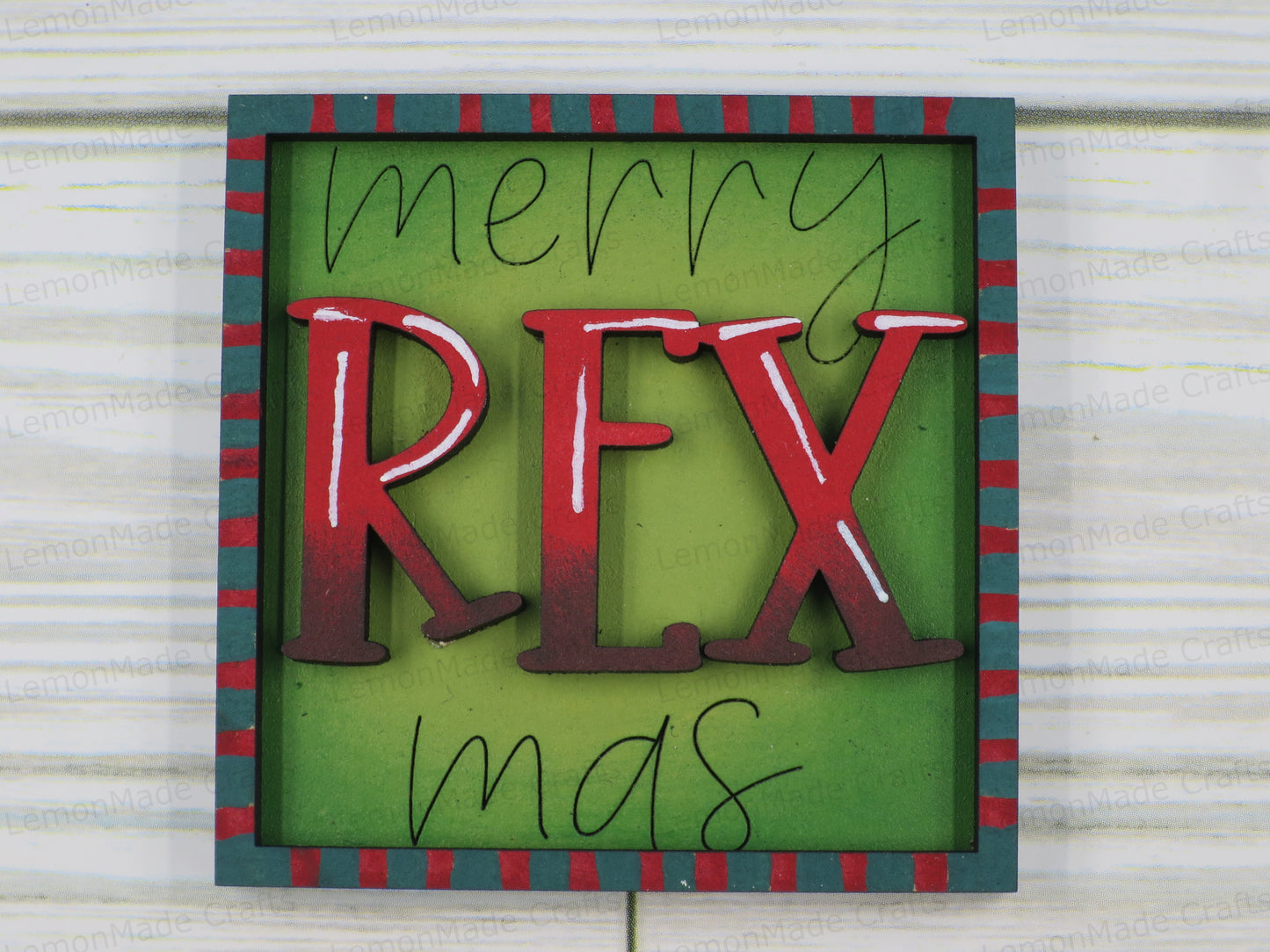 Interchangeable Mini Tile: Christmas Dinosaur