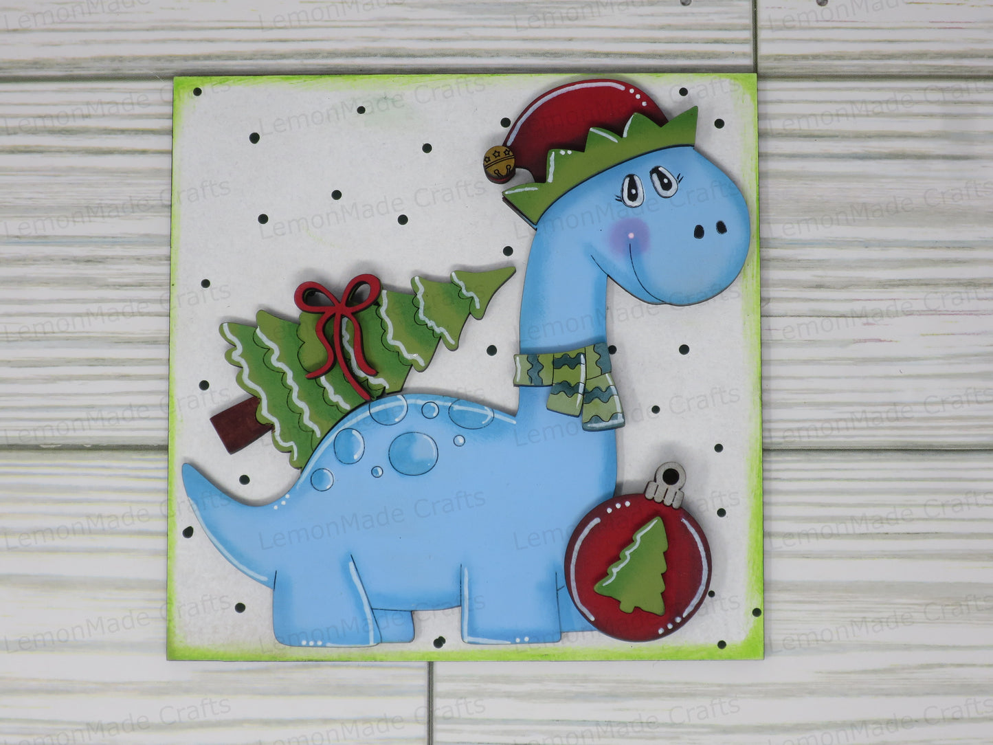 Interchangeable Tile: Christmas Dinosaur