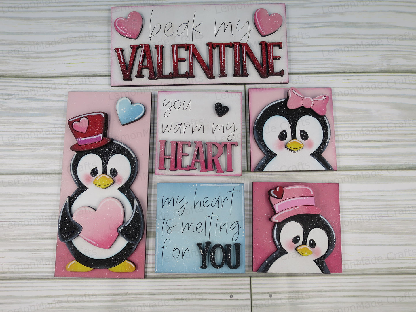 Interchangeable Mini Tile: Penguin Valentine Love