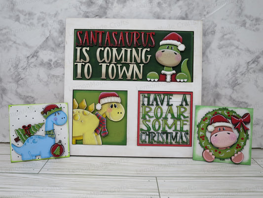 Interchangeable Tile: Christmas Dinosaur