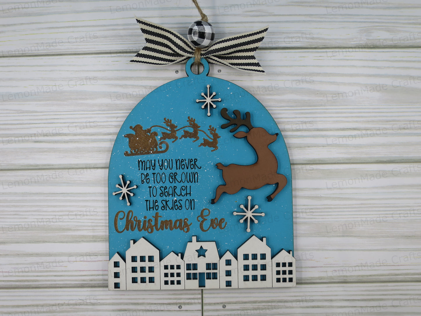 Ornament-Santa Skies Reindeer