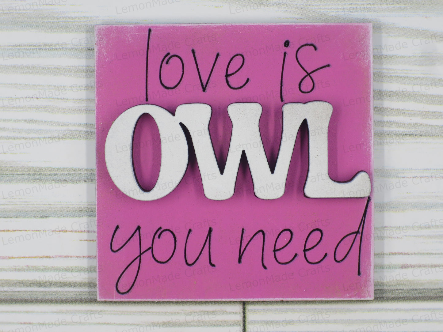 Interchangeable Mini Tile: Valentines Owl
