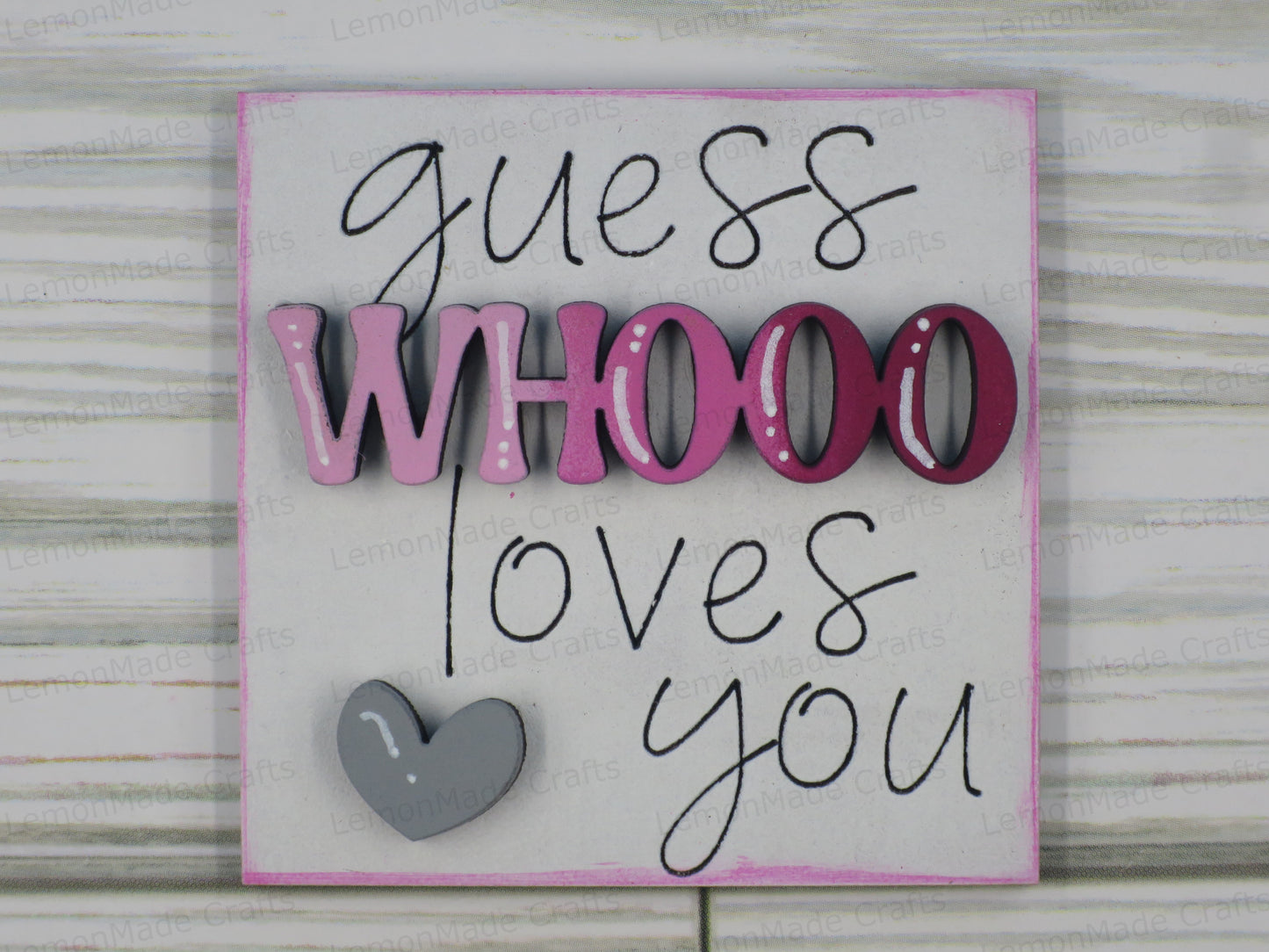 Interchangeable Mini Tile: Valentines Owl