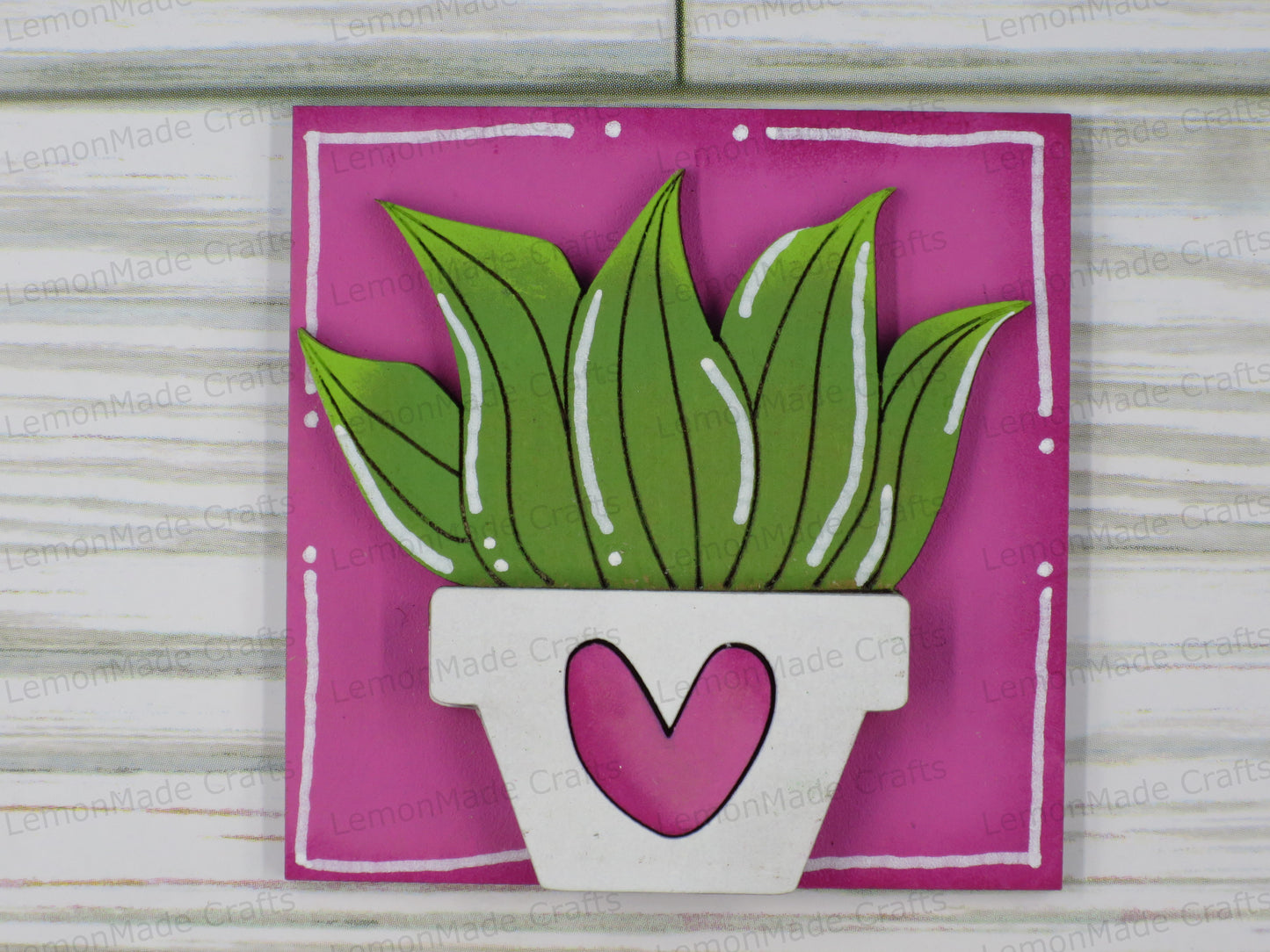Interchangeable Mini Tile: Succulent Valentine