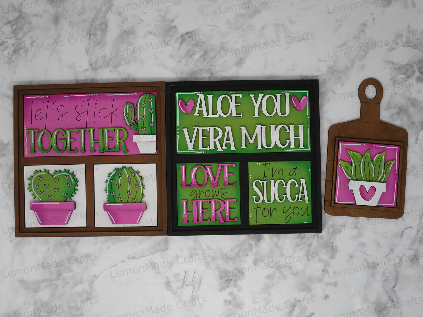 Interchangeable Mini Tile: Succulent Valentine
