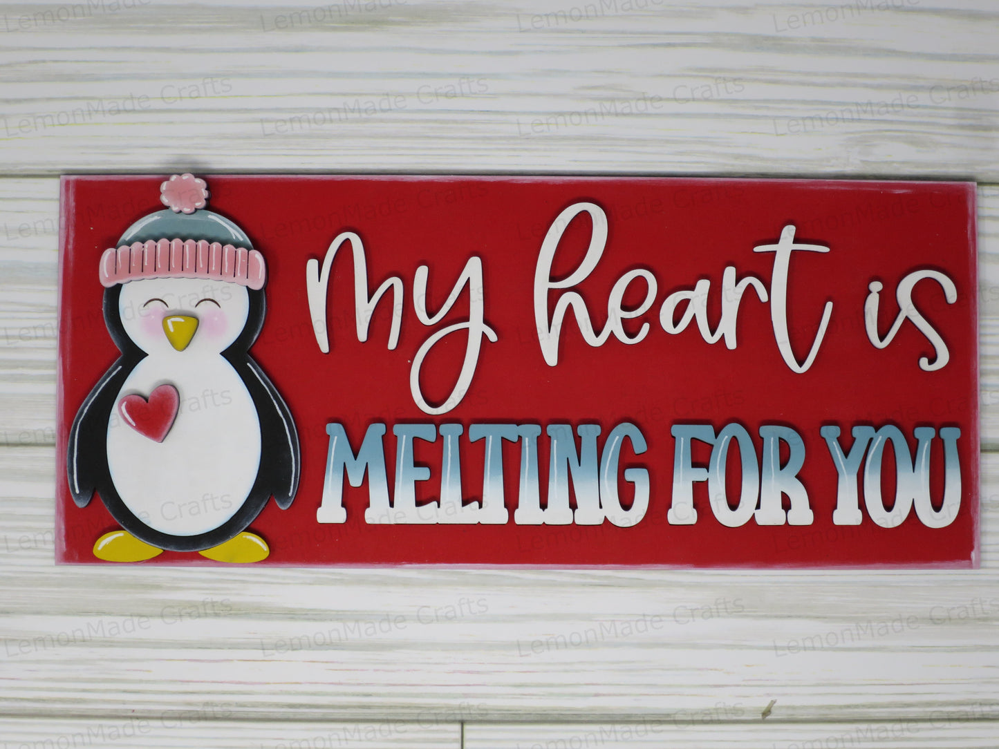 Interchangeable Tile: Penguin Valentine